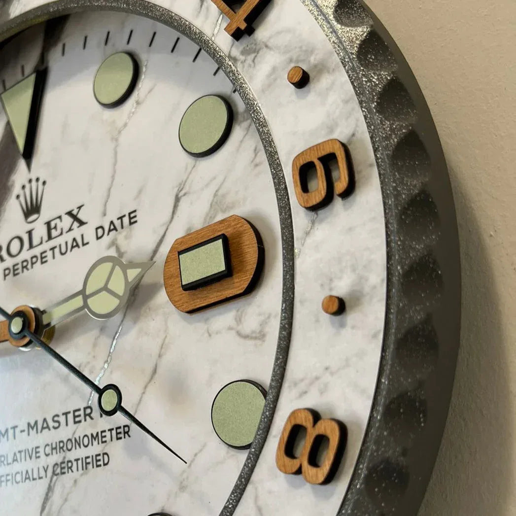 Orologio Marble and Wood Custom da Parete - Moon24