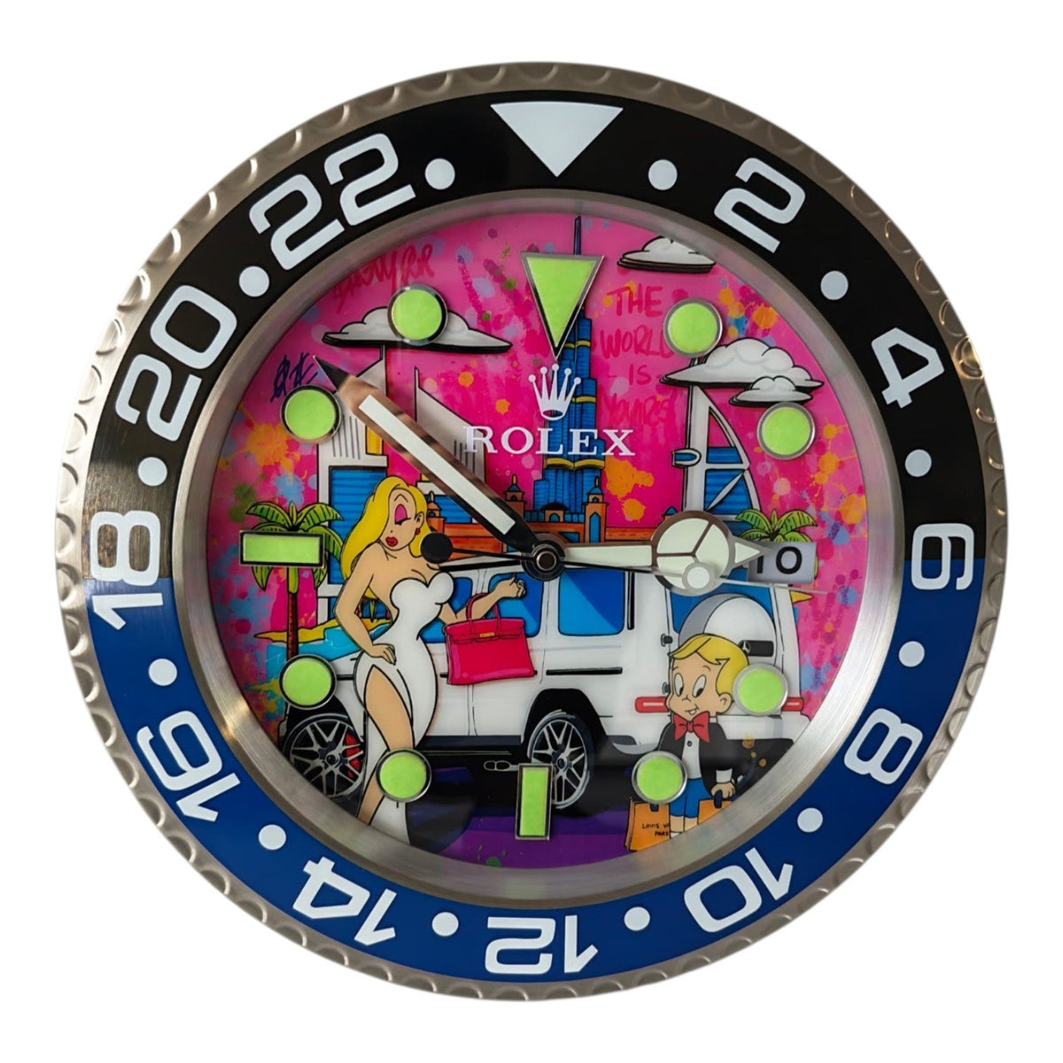 Orologio da Parete Pop Art – G-Class Pink in Dubai Gmt Edition