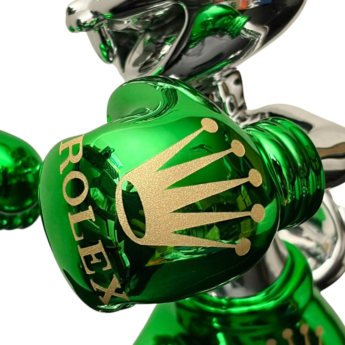 Rolex Boxing Bunny Silver Chrome Green – Scultura Pop Art GF Exclusives