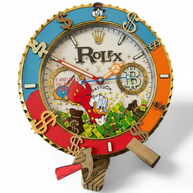 Orologio da Parete Custom Pop Art – Daytona McDuck Money Edition | Moon24