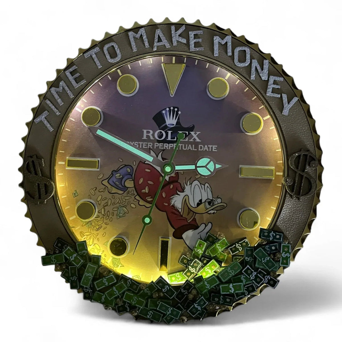 Orologio da Parete Custom Pop Art – GMT Time to Make Money Edition | Moon24