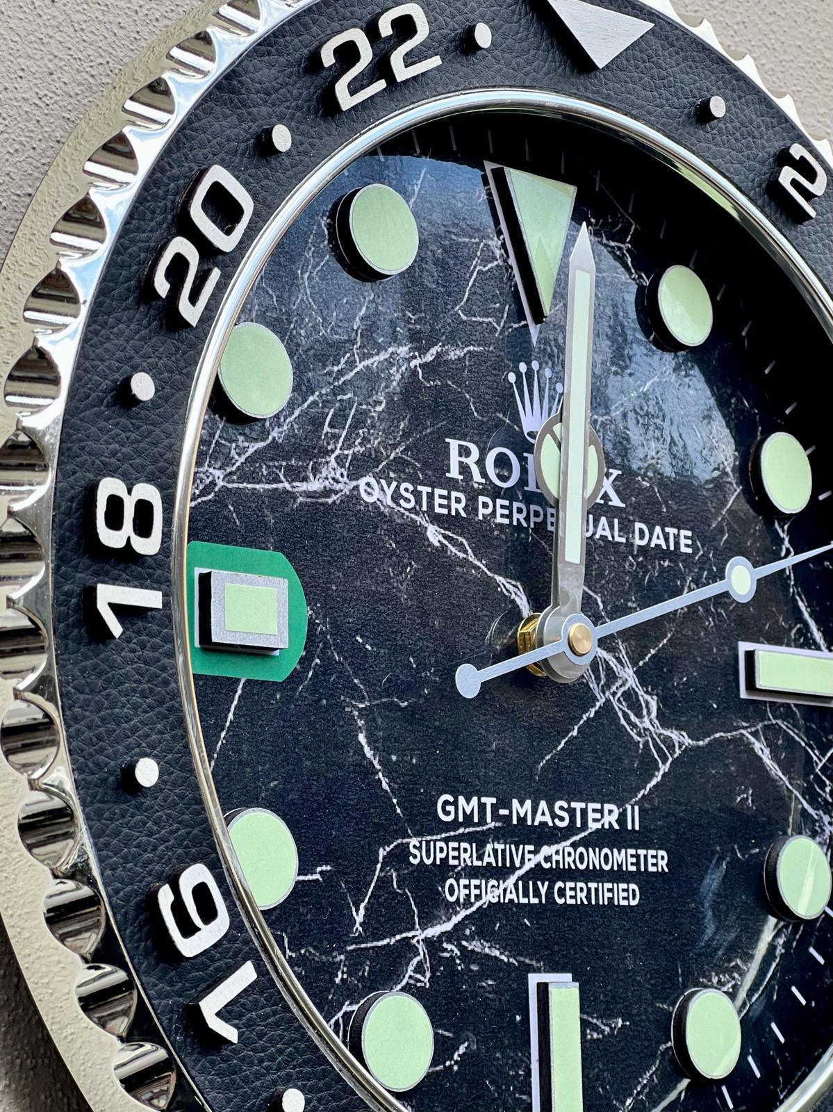 Orologio Black Marble Custom da Parete - Moon24