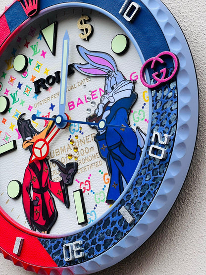 Orologio Bugs Bunny and Daffy Duck da Parete - Moon24