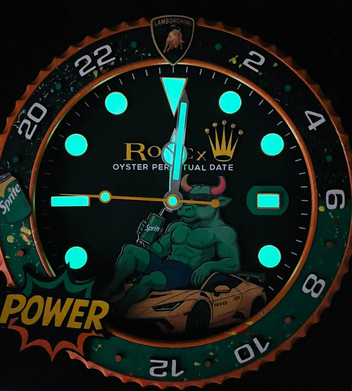 Orologio GMT The Lamborghini Bull Custom da Parete - Moon24