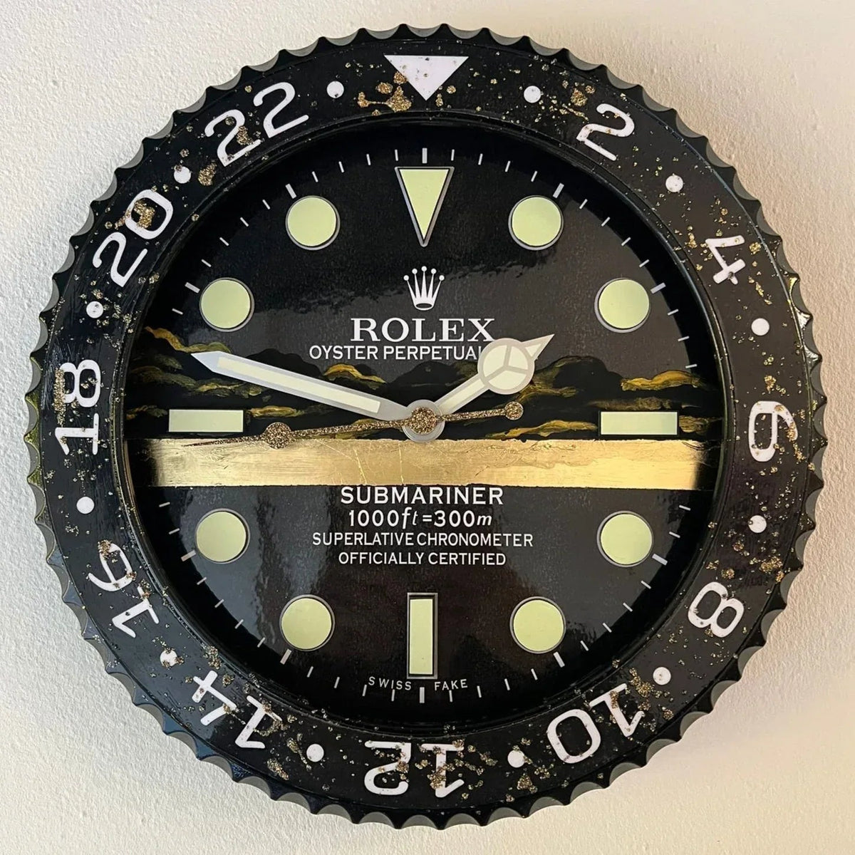 Orologio Deep Black Custom da Parete - Moon24