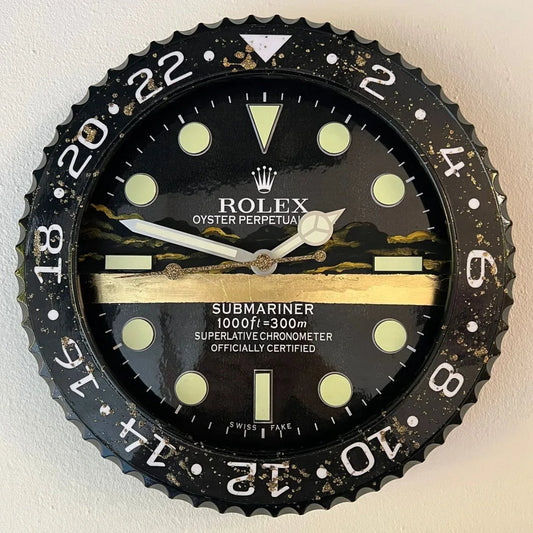 Orologio Deep Black Custom da Parete - Moon24