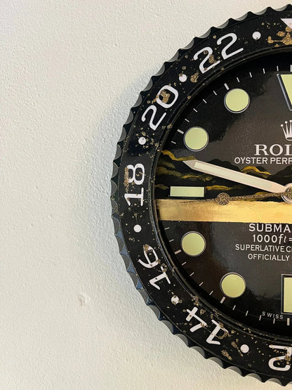 Orologio Deep Black Custom da Parete - Moon24