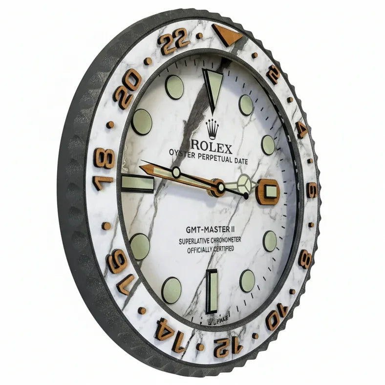 Orologio Marble and Wood Custom da Parete - Moon24