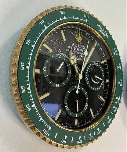 Orologio Green Gold Marble Custom da Parete - Moon24