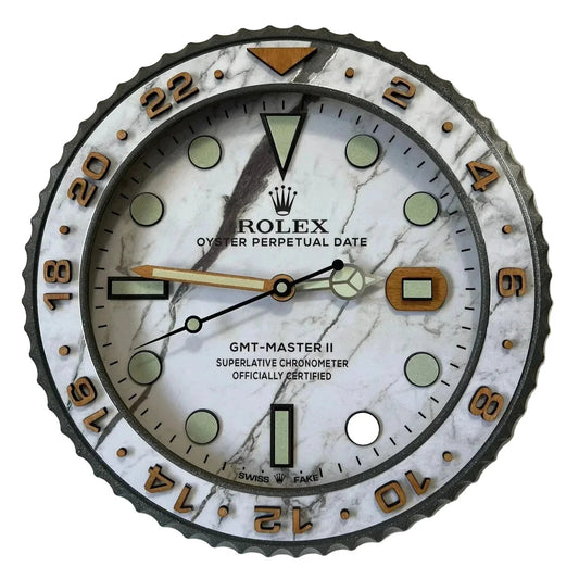 Orologio Marble and Wood Custom da Parete - Moon24