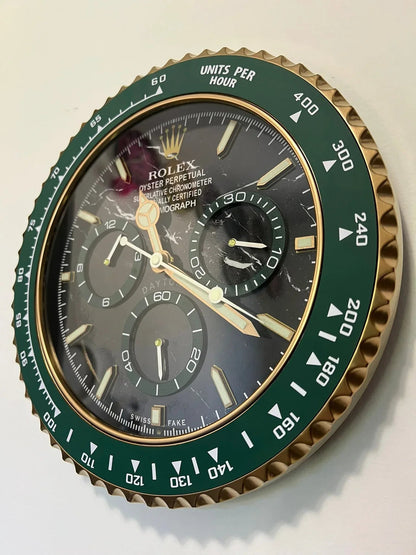 Orologio Green Gold Marble Custom da Parete - Moon24