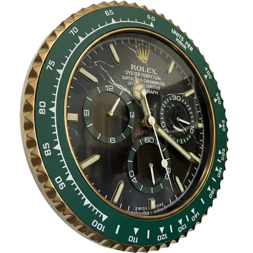 Orologio Green Gold Marble Custom da Parete - Moon24