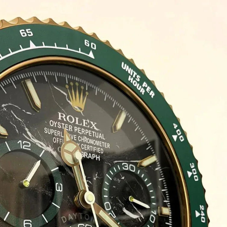 Orologio Green Gold Marble Custom da Parete - Moon24