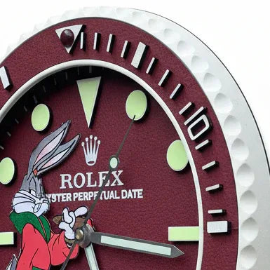 Orologio “What’s Up Doc? – Sub Burgundy Edition” Custom da Parete - Moon24