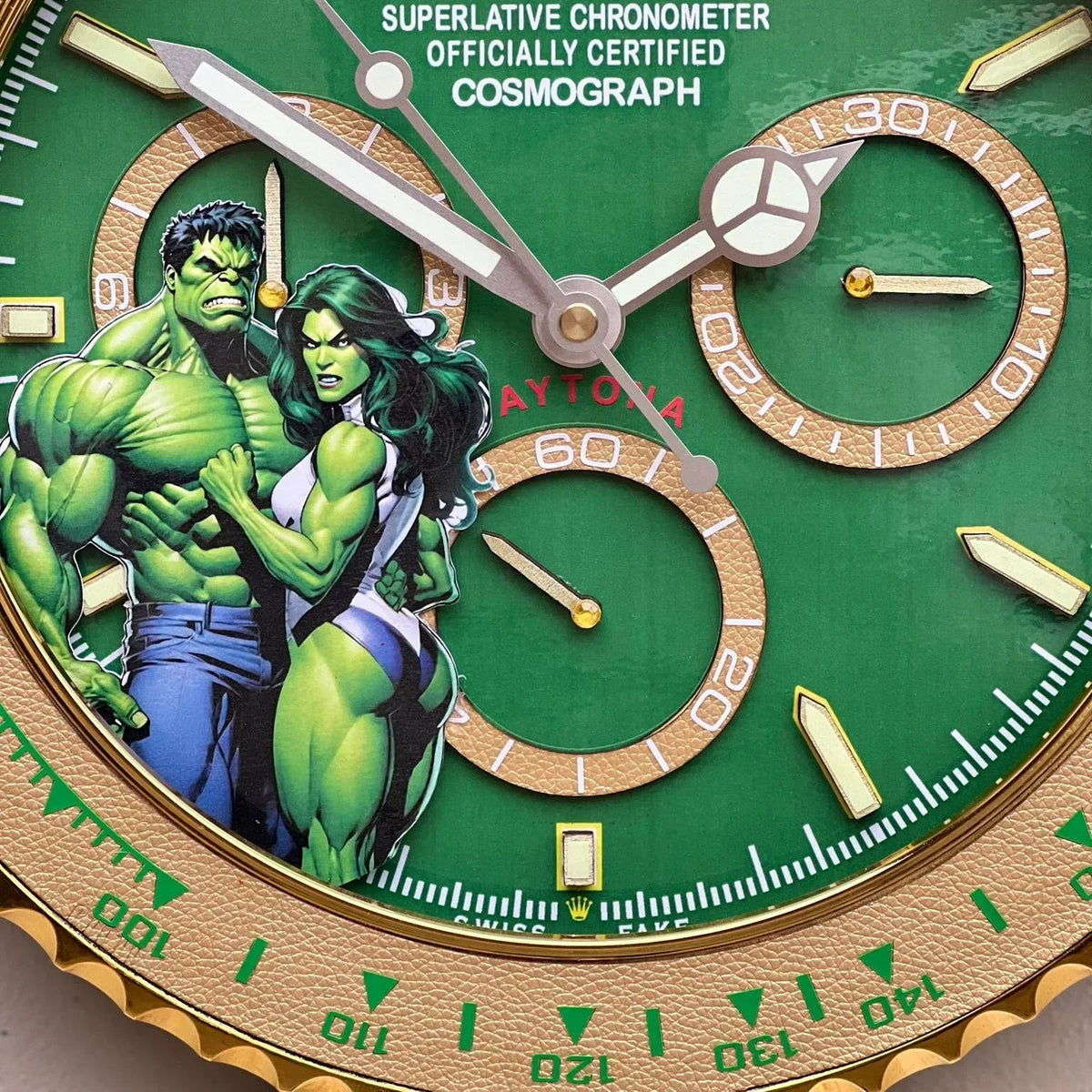 Orologio “Green Force – Daytona Hulk Edition” Custom da Parete - Moon24