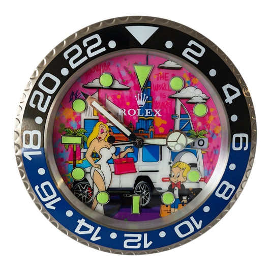 Orologio da Parete Pop Art – G-Class Pink in Dubai Gmt Edition