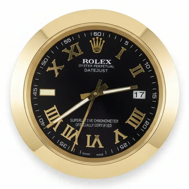 Orologio da Parete DateJust Roman 35cm Acciaio Numeri Romani - Moon24