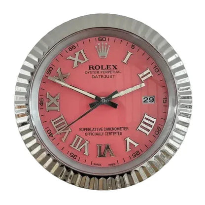 Orologio da Parete DateJust Roman 35cm Acciaio Numeri Romani - Moon24