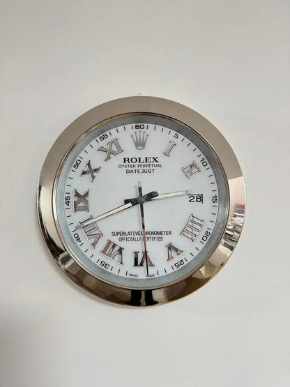 Orologio da Parete DateJust Roman 35cm Acciaio Numeri Romani - Moon24