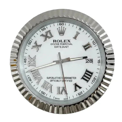 Orologio da Parete DateJust Roman 35cm Acciaio Numeri Romani - Moon24