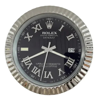 Orologio da Parete DateJust Roman 35cm Acciaio Numeri Romani - Moon24