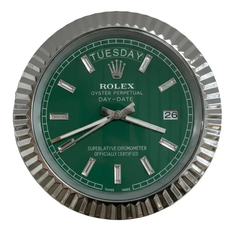 Orologio da Parete Day-Date 35cm Acciaio Inox Prestigio - Moon24