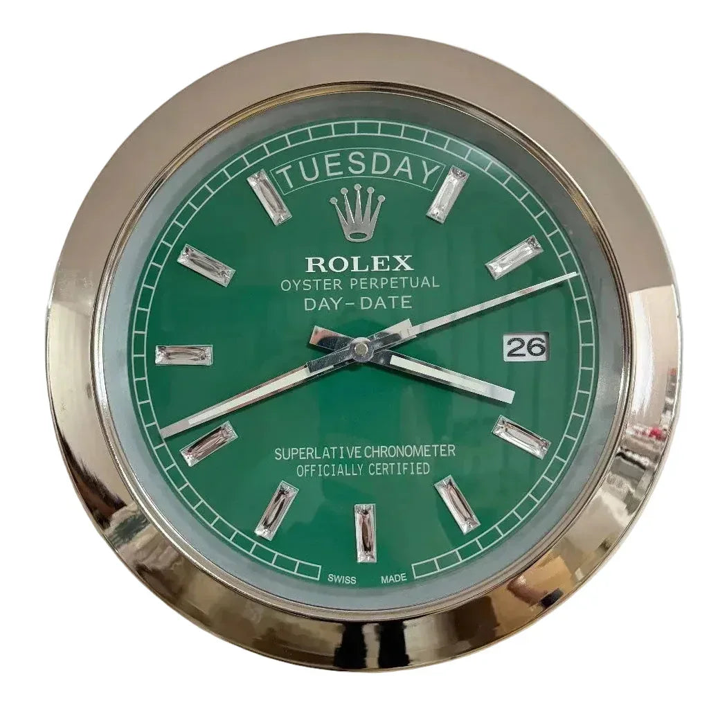 Orologio da Parete Day-Date 35cm Acciaio Inox Prestigio - Moon24