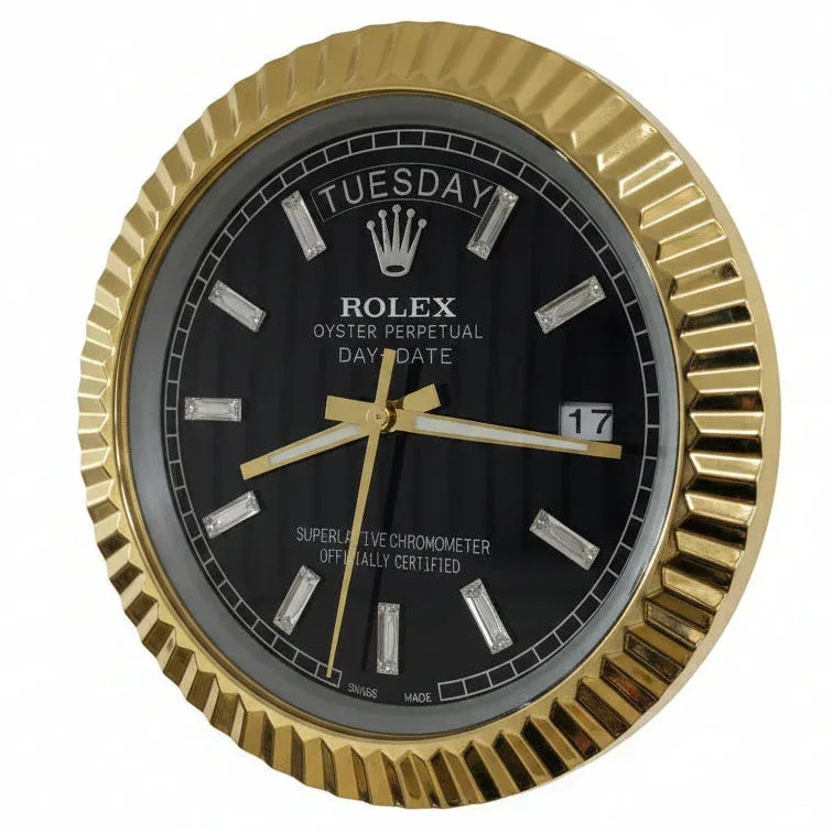 Orologio da Parete Day-Date 35cm Acciaio Inox Prestigio - Moon24