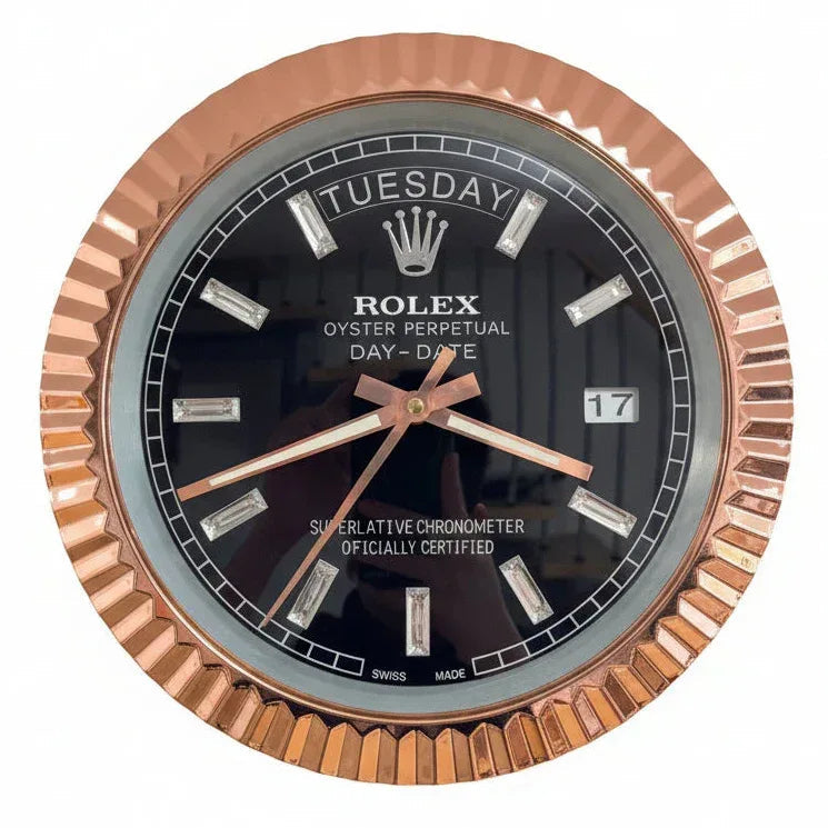 Orologio da Parete Day-Date 35cm Acciaio Inox Prestigio - Moon24