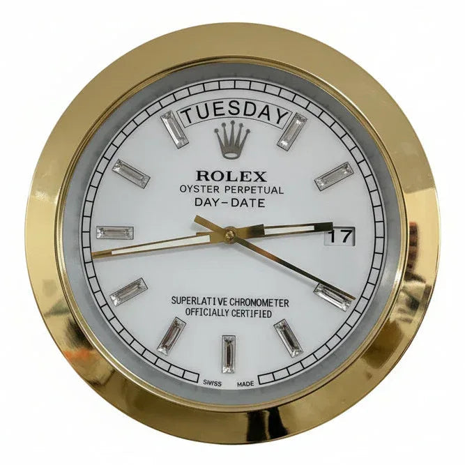 Orologio da Parete Day-Date 35cm Acciaio Inox Prestigio - Moon24