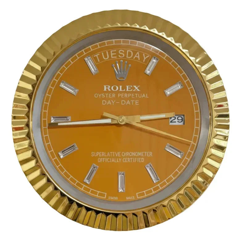 Orologio da Parete Day-Date 35cm Acciaio Inox Prestigio - Moon24