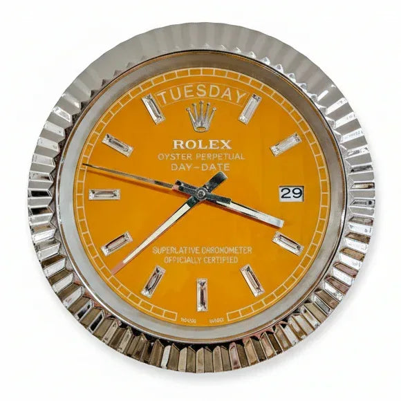 Orologio da Parete Day-Date 35cm Acciaio Inox Prestigio - Moon24