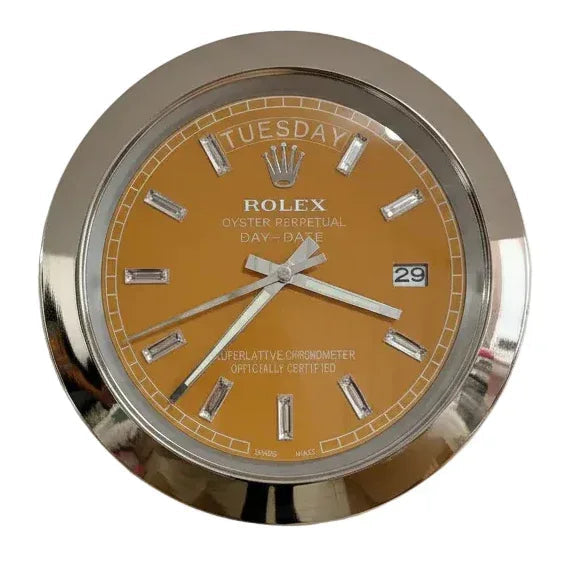 Orologio da Parete Day-Date 35cm Acciaio Inox Prestigio - Moon24