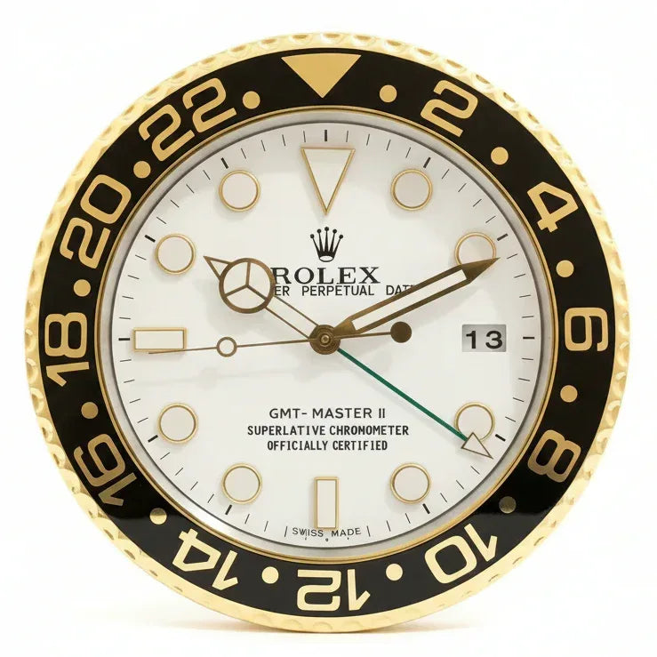Orologio da Parete GMT 35cm Acciaio Inox Data Luxury - Moon24