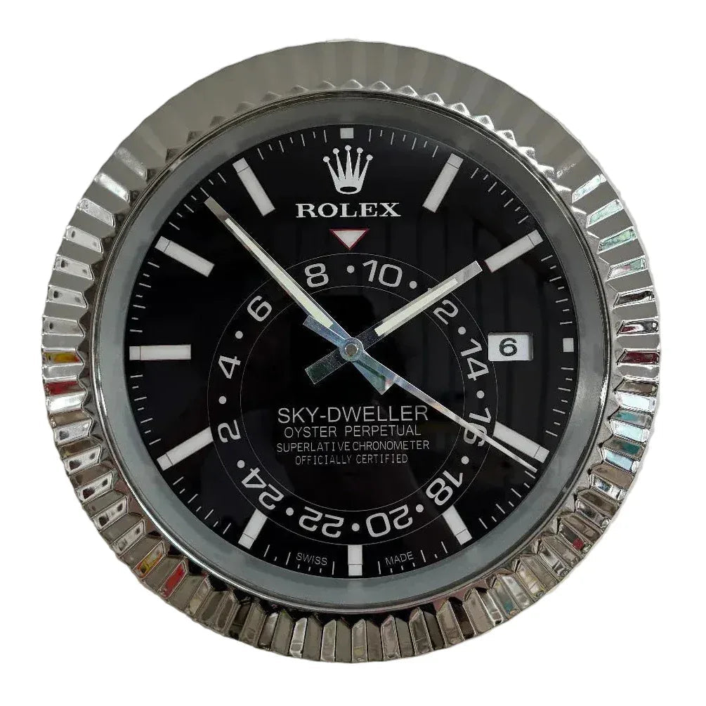 Orologio da Parete Sky-Dweller 35cm Acciaio Inox Dual Time Luxury - Moon24