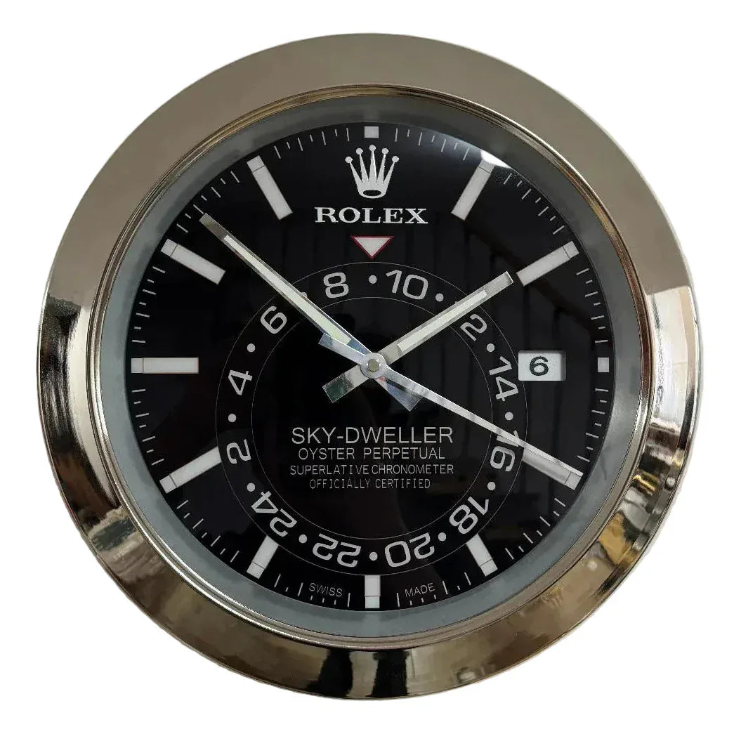 Orologio da Parete Sky-Dweller 35cm Acciaio Inox Dual Time Luxury - Moon24