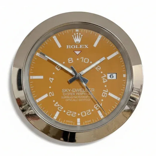 Orologio da Parete Sky-Dweller 35cm Acciaio Inox Dual Time Luxury - Moon24