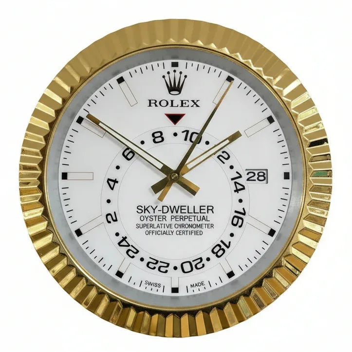 Orologio da Parete Sky-Dweller 35cm Acciaio Inox Dual Time Luxury - Moon24