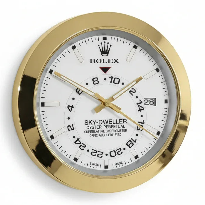 Orologio da Parete Sky-Dweller 35cm Acciaio Inox Dual Time Luxury - Moon24