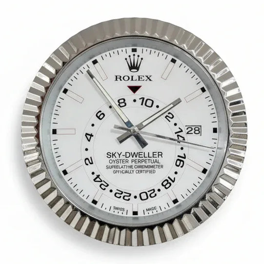 Orologio da Parete Sky-Dweller 35cm Acciaio Inox Dual Time Luxury - Moon24