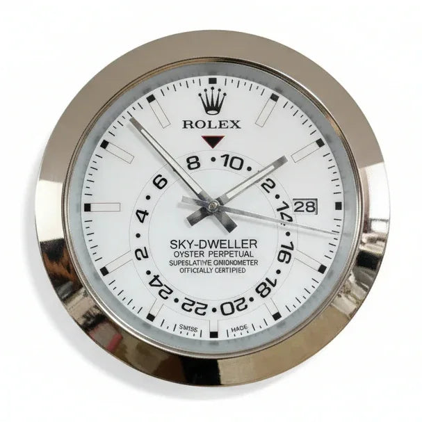 Orologio da Parete Sky-Dweller 35cm Acciaio Inox Dual Time Luxury - Moon24