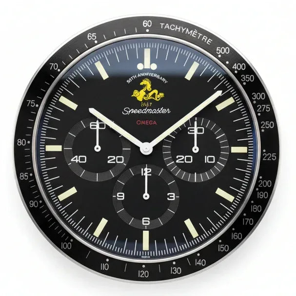 Orologio da Parete Speedmaster 35cm Cronografo Acciaio - Moon24