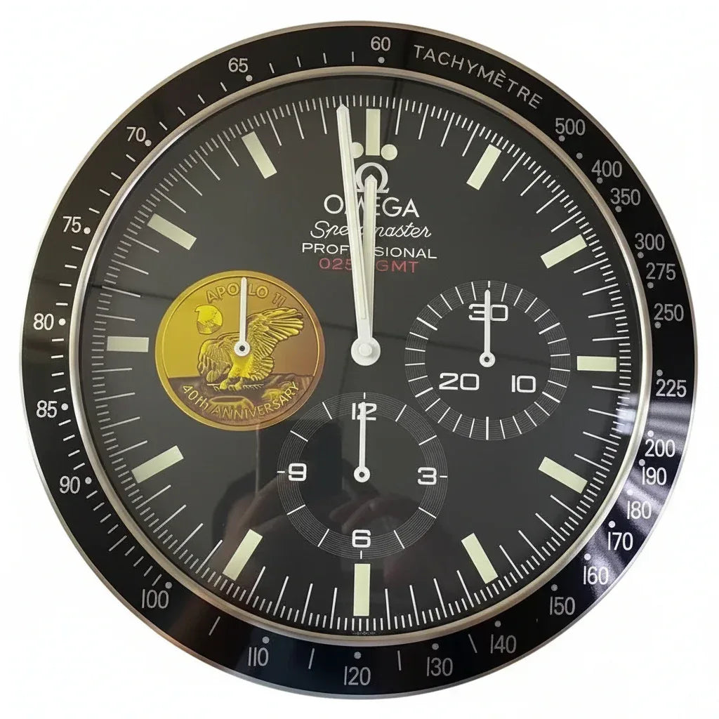 Orologio da Parete Speedmaster 35cm Cronografo Acciaio - Moon24