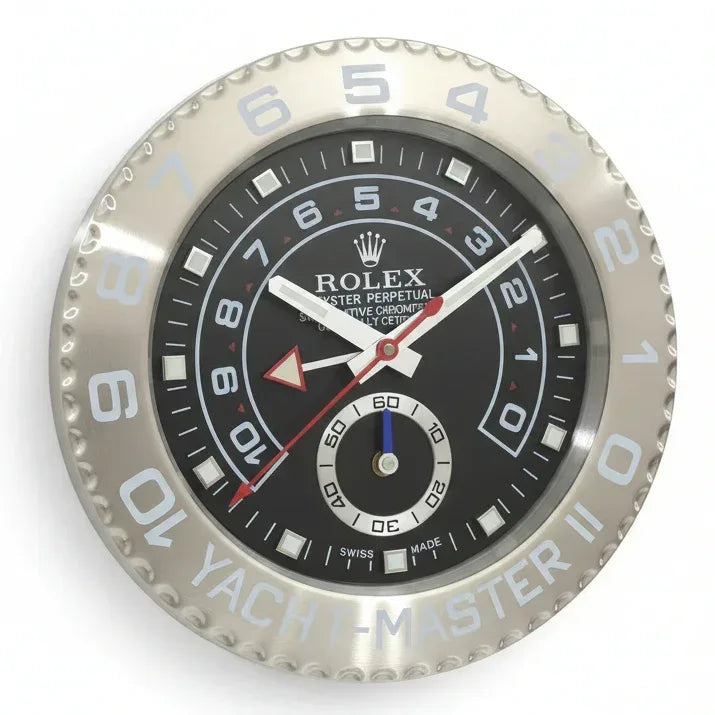 Orologio da Parete Yacht-Master 35cm Acciaio Inox Nautico Luxury - Moon24
