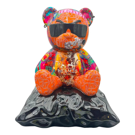Teddy For Hermès Pop Lux – Scultura Pop Art Edizione Limitata | Naor26