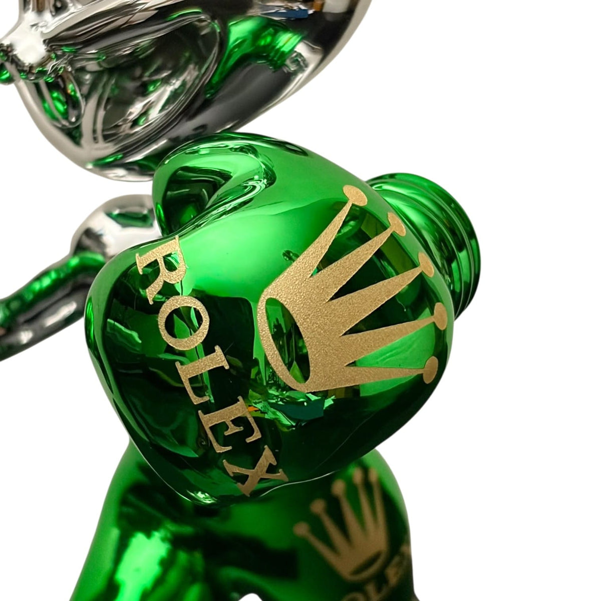 Rolex Boxing Bunny Silver Chrome Green – Scultura Pop Art GF Exclusives