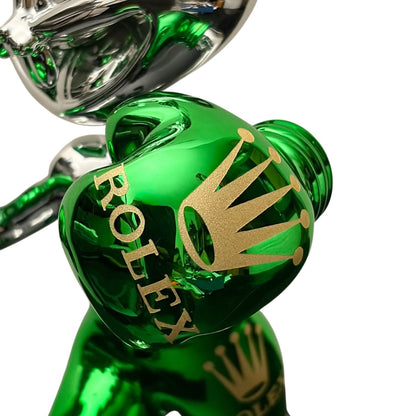 Rolex Boxing Bunny Silver Chrome Green – Scultura Pop Art GF Exclusives