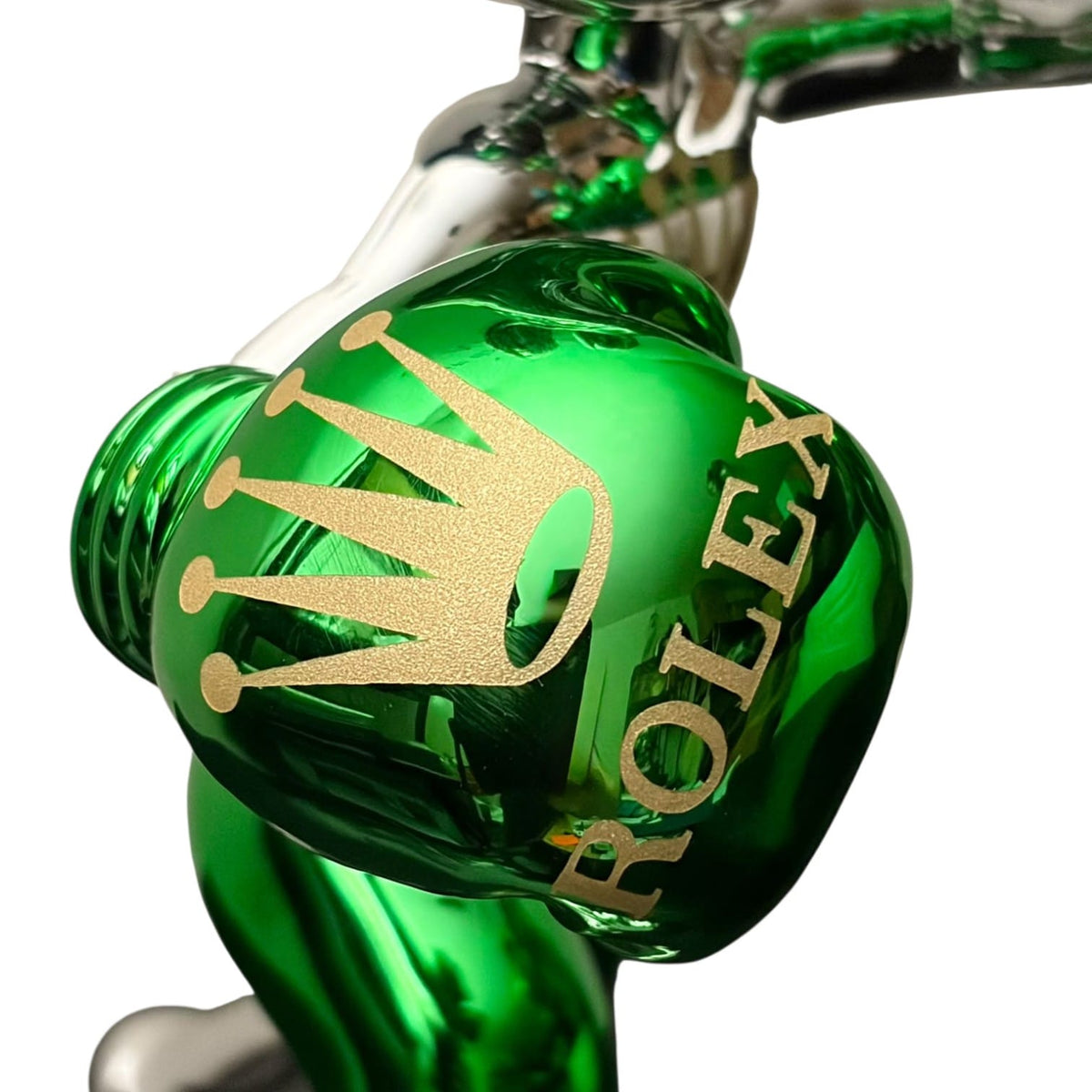 Rolex Boxing Bunny Silver Chrome Green – Scultura Pop Art GF Exclusives