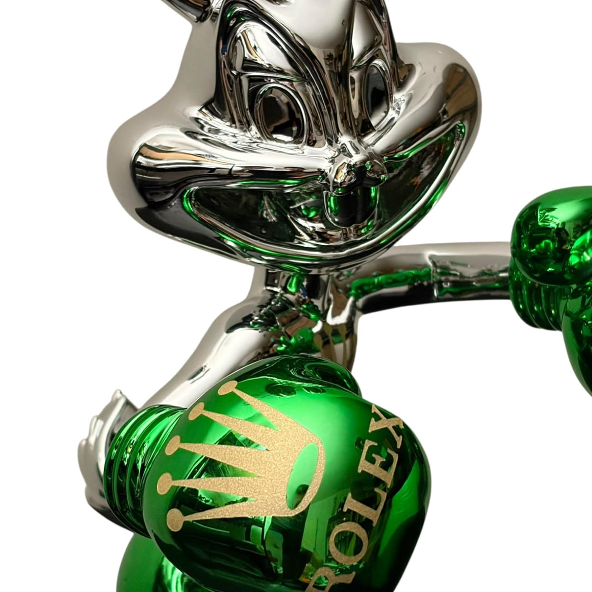 Rolex Boxing Bunny Silver Chrome Green – Scultura Pop Art GF Exclusives