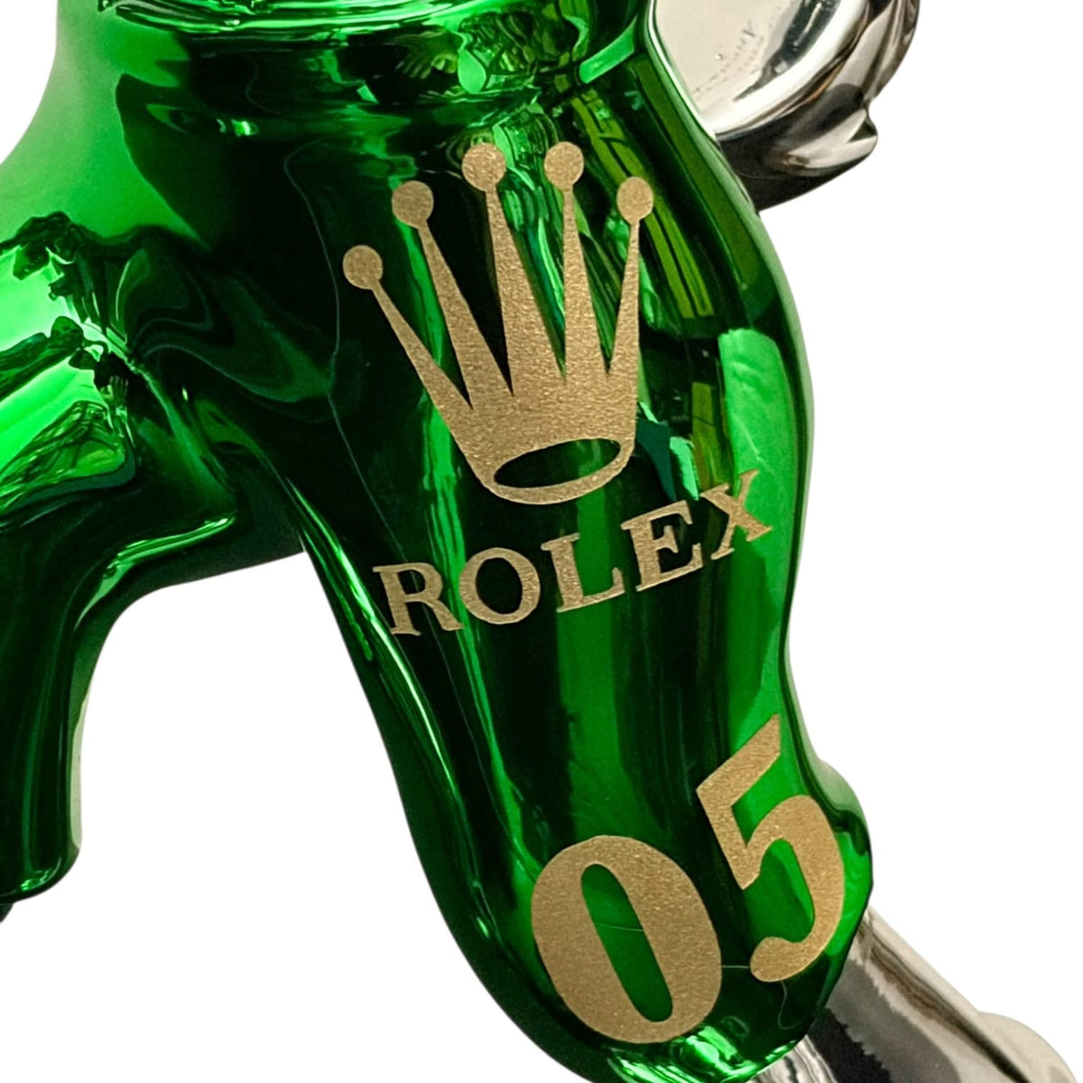 Rolex Boxing Bunny Silver Chrome Green – Scultura Pop Art GF Exclusives